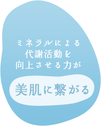 ミネラルによる代謝活動を向上させる力が美肌に繋がる